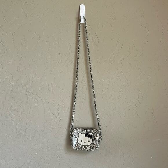Vintage hello Kitty snake print Crossbody metal chain strap mini purse‎ - Picture 1 of 5